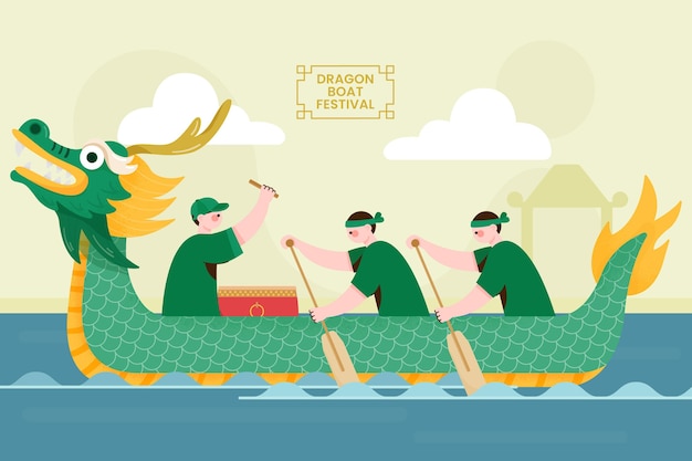 Free Vector organic flat dragon boat background