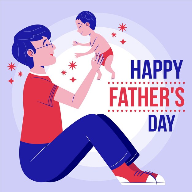 Organic flat father's day illustration