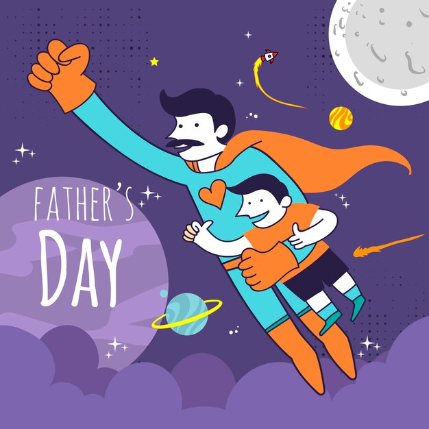 Organic flat father's day illustration