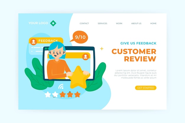 Organic flat feedback landing page