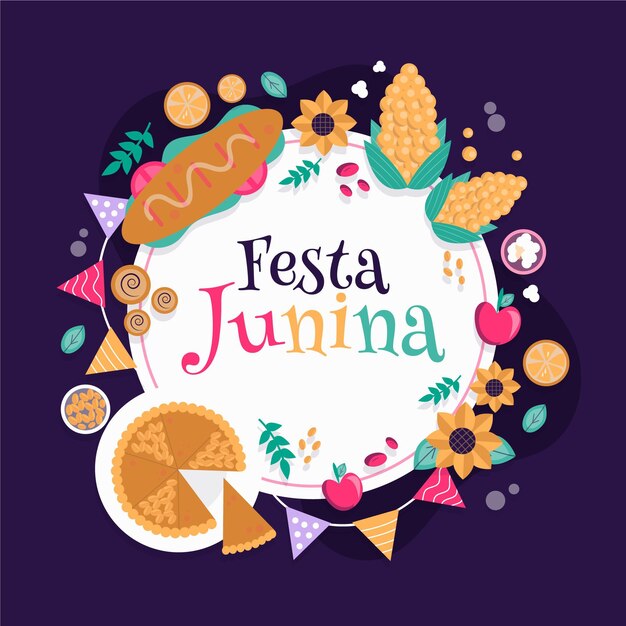 Organic flat festa junina illustration