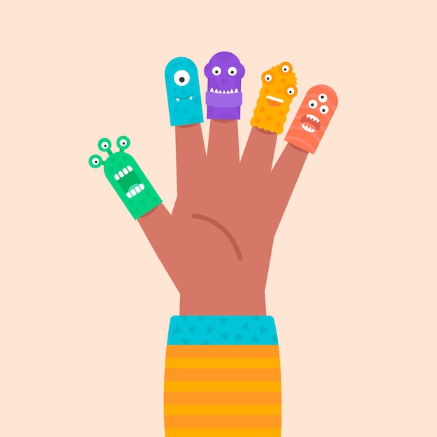 Free Vector organic flat finger puppet collection