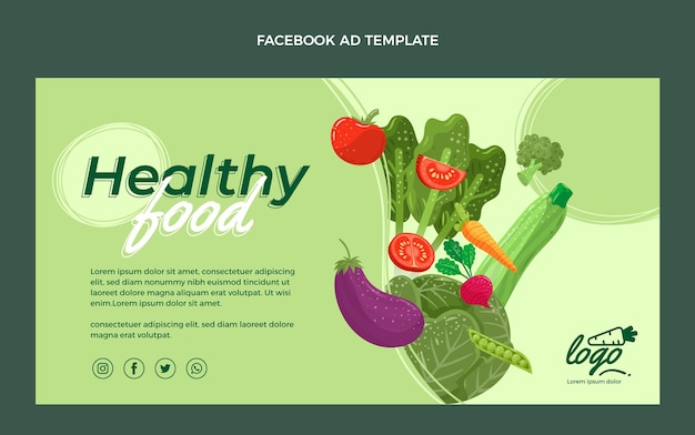 Organic flat food facebook ad