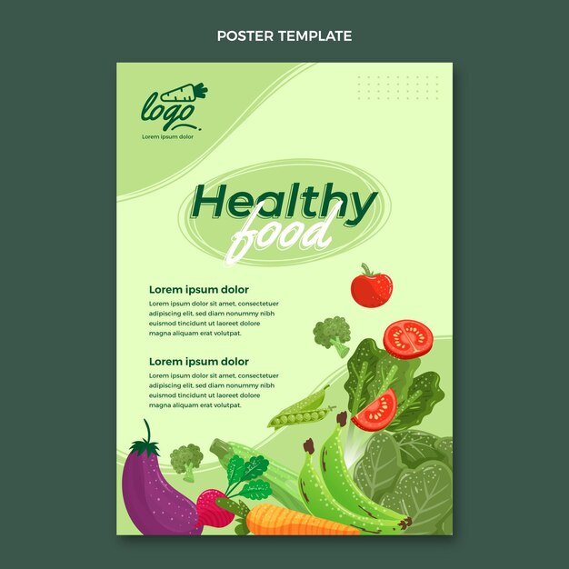 Organic flat food poster