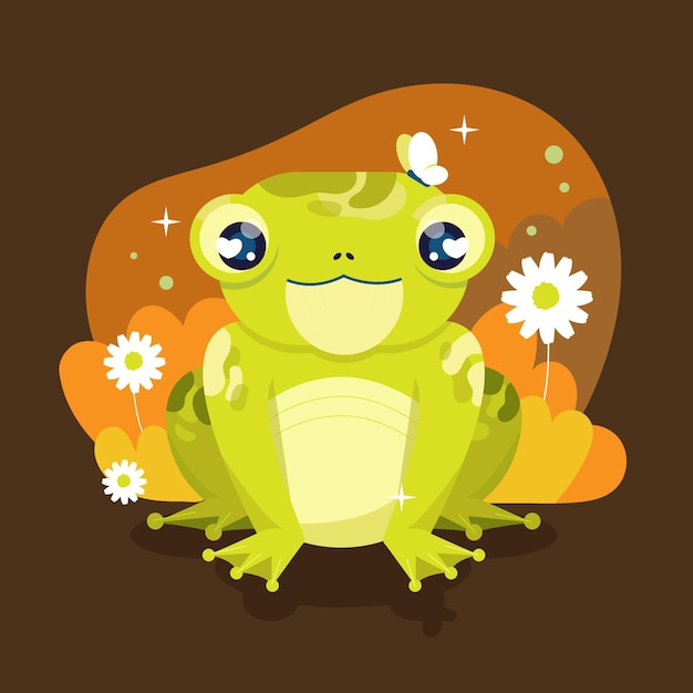 Free Vector organic flat frog illustrated