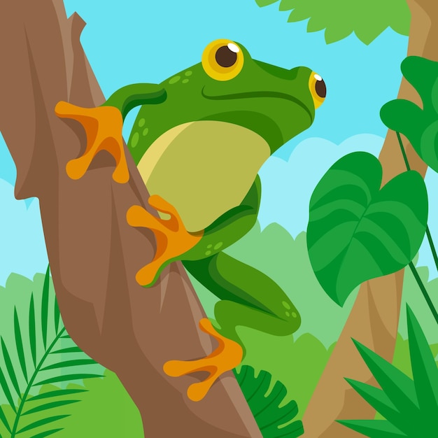 Organic flat frog illustration