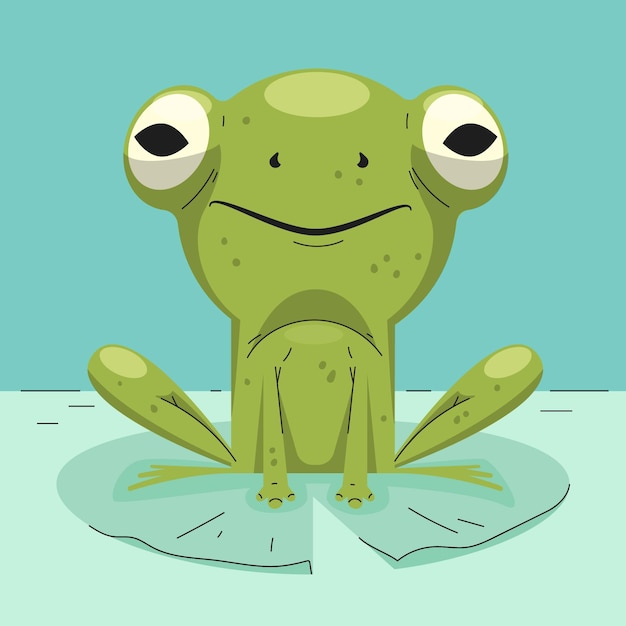 Free Vector organic flat frog illustration