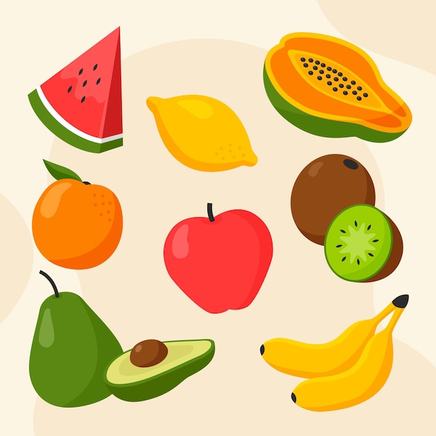 Free Vector organic flat fruit collection