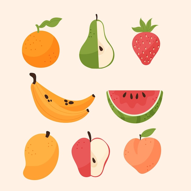 Free Vector organic flat fruit collection