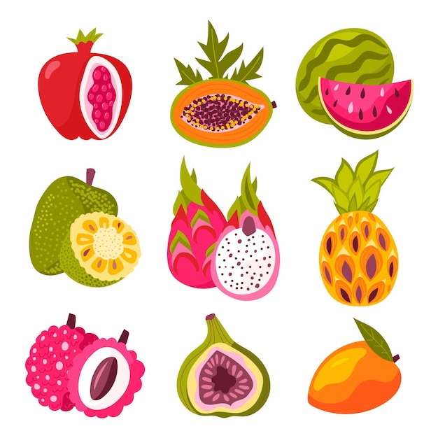 Free Vector organic flat fruit collection