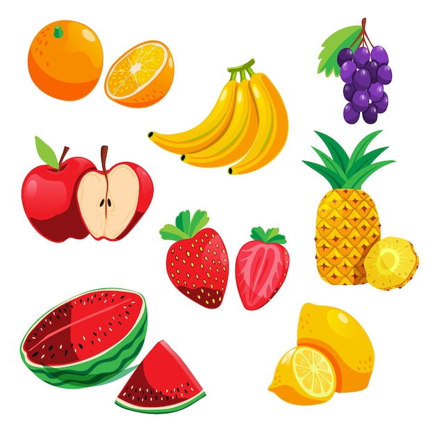 Free Vector organic flat fruit collection