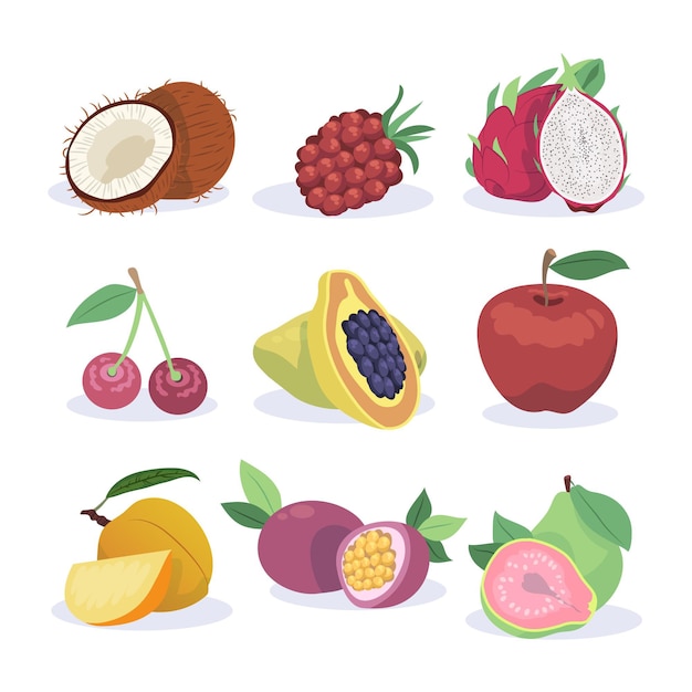 Free Vector organic flat fruit collection