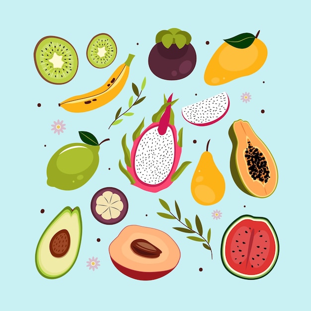 Free Vector organic flat fruit collection