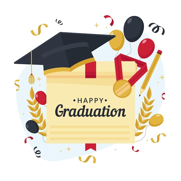 Organic flat graduation illustration