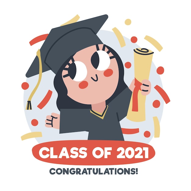 Organic flat graduation illustration