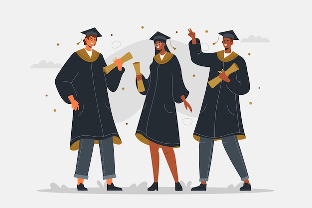 Free Vector organic flat graduation illustration