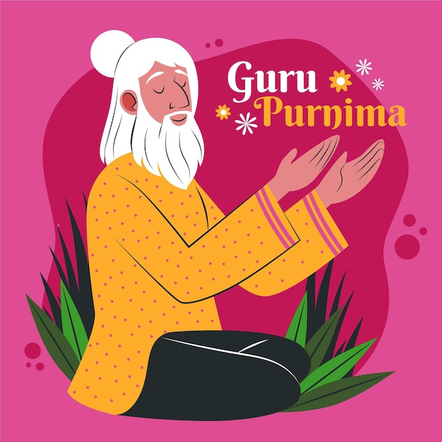 Free vector organic flat guru purnima illustration