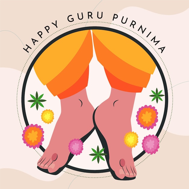 Free Vector organic flat guru purnima illustration