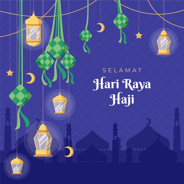 Organic flat hari raya haji illustration