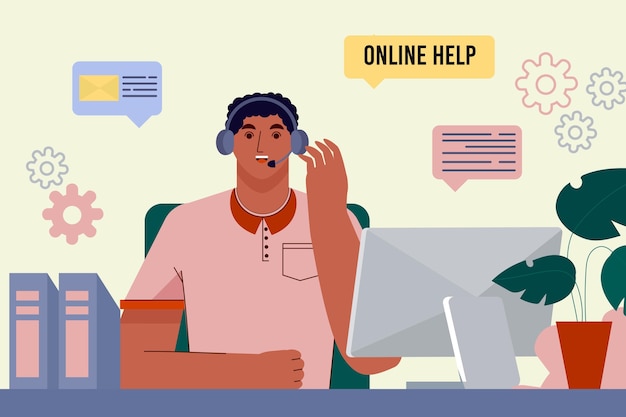 Organic flat illustration customer support