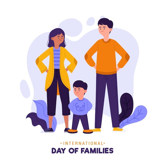 Free Vector organic flat international day of families illustration