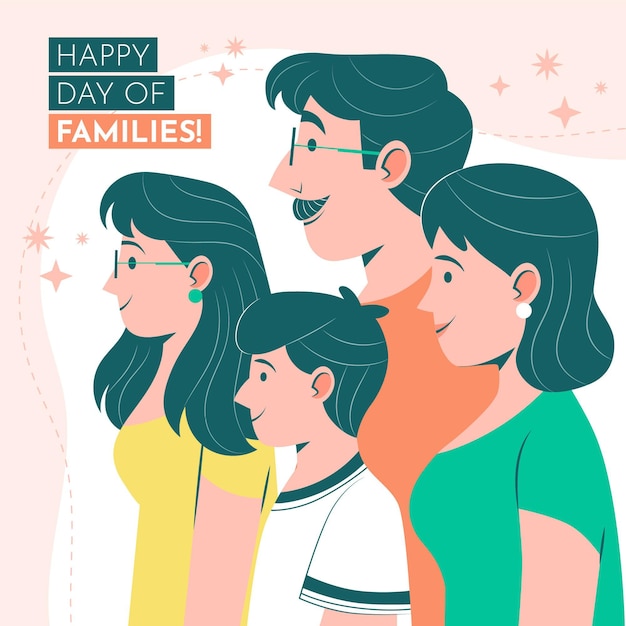 Organic flat international day of families illustration