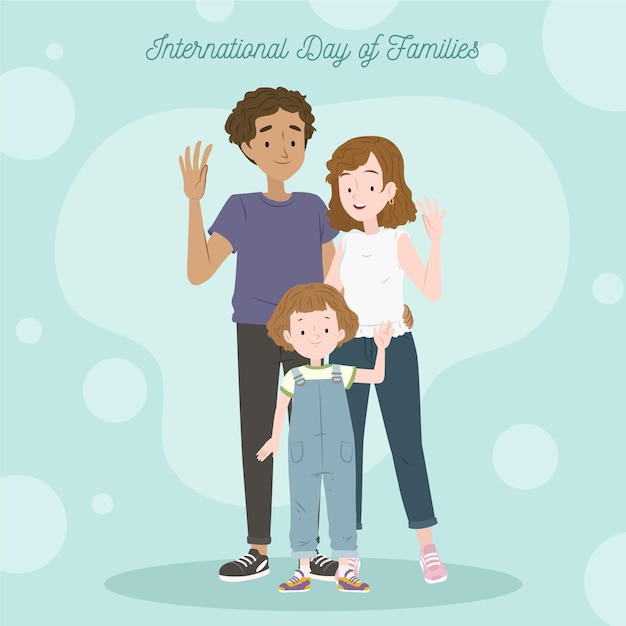 Organic flat international day of families illustration