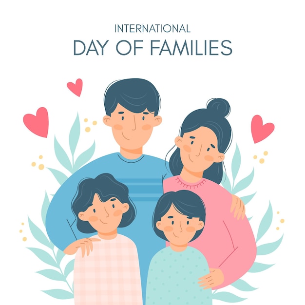 Organic flat international day of families illustration