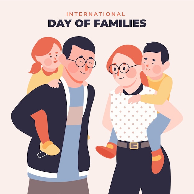 Organic flat international day of families illustration