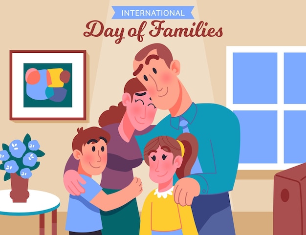 Organic flat international day of families illustration