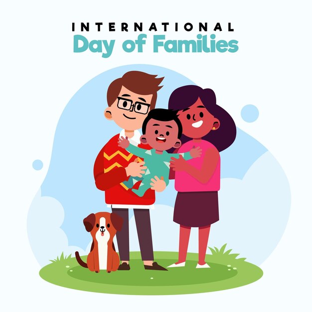 Organic flat international day of families illustration