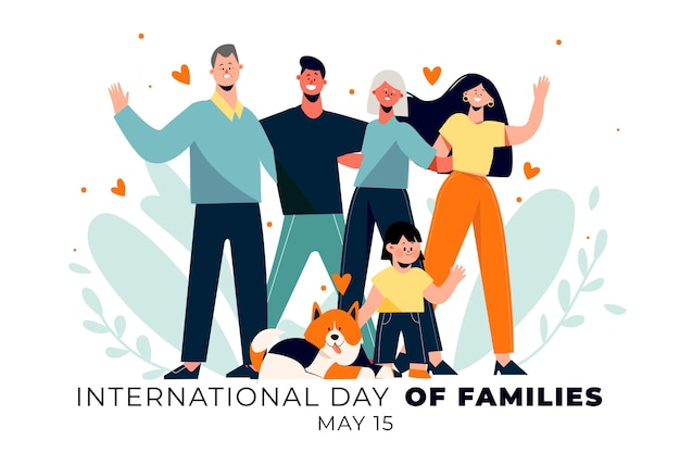 Free vector organic flat international day of families illustration