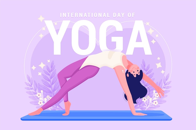 Organic flat international day of yoga illustration