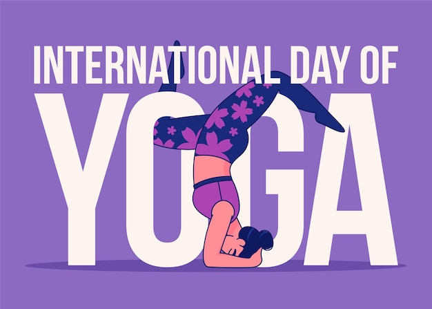 Organic flat international day of yoga illustration