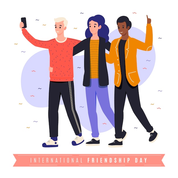 Free Vector organic flat international friendship day illustration