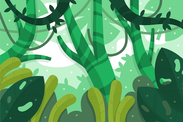 Organic flat jungle background