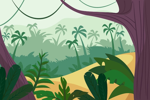 Free vector organic flat jungle background