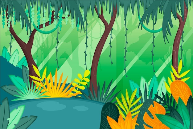 Organic flat jungle background