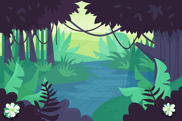 Free vector organic flat jungle background