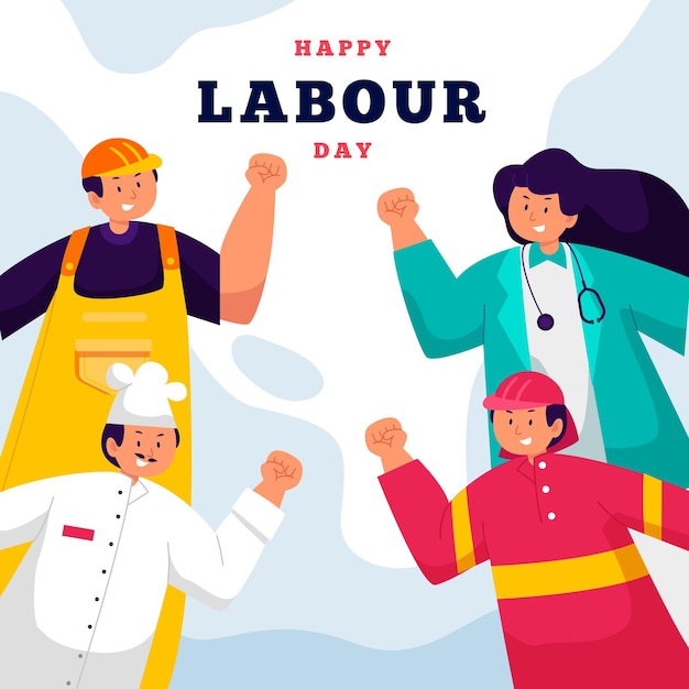 Free Vector organic flat labour day illustration