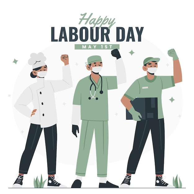 Free Vector organic flat labour day illustration