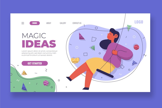 Organic flat magic ideas landing page