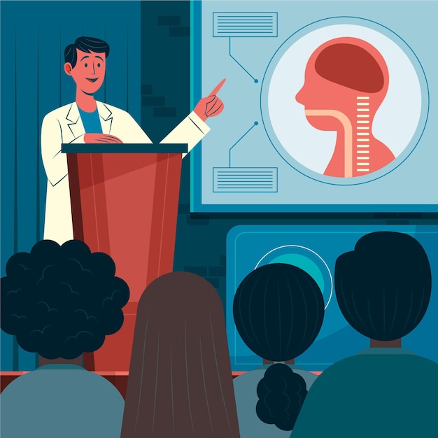 Free Vector organic flat medical conference illustration