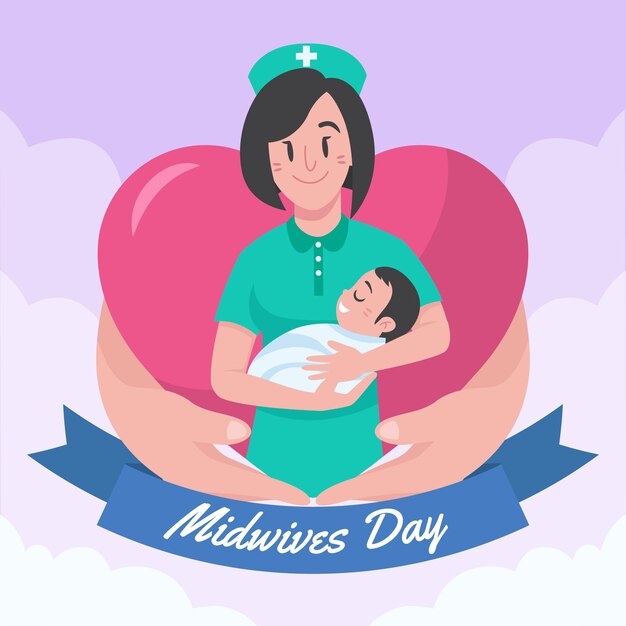 Organic flat midwives day illustration