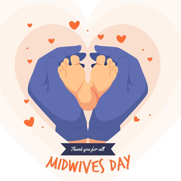 Organic flat midwives day illustration