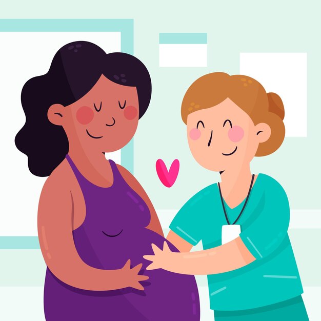 Organic flat midwives day illustration