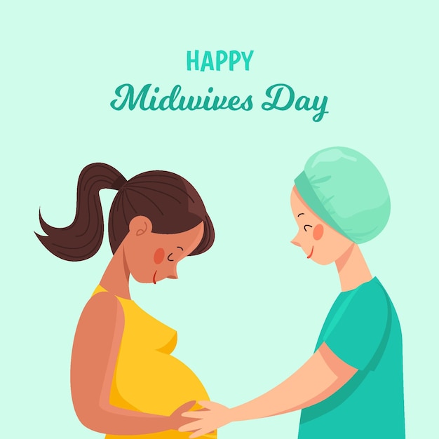 Organic flat midwives day illustration