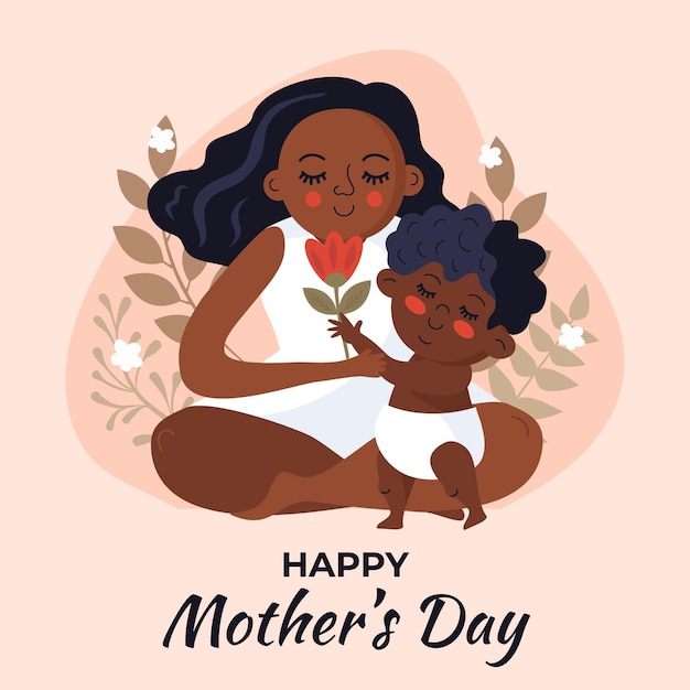 Organic flat mother's day illustration