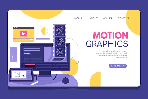 Free Vector organic flat motiongraphics homepage