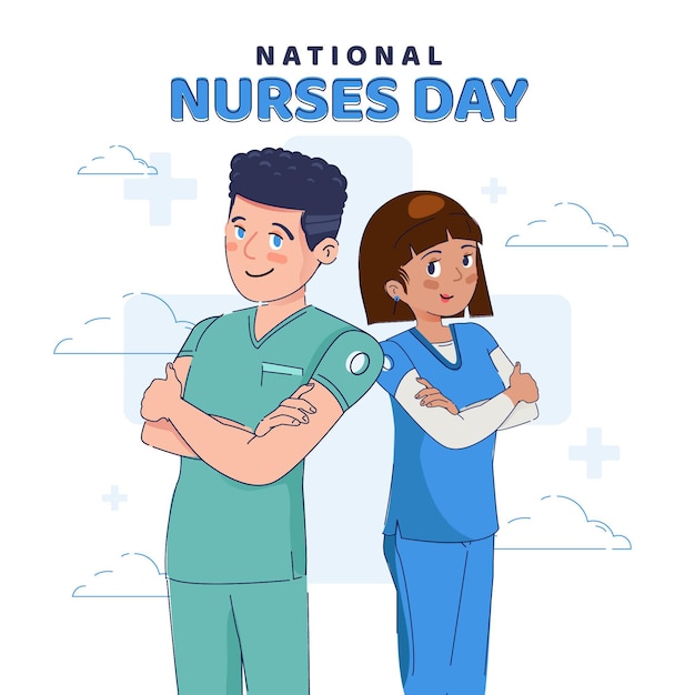 Free Vector organic flat national nurses day illustration